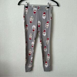 Old Navy gray red Santa print pajama pj legging pants